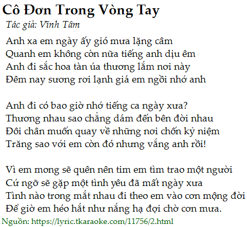 Co Don Trong Vong Tay
