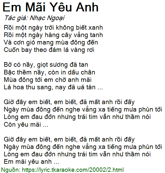 Nghe Nhac Bai Em Mai Yeu Anh