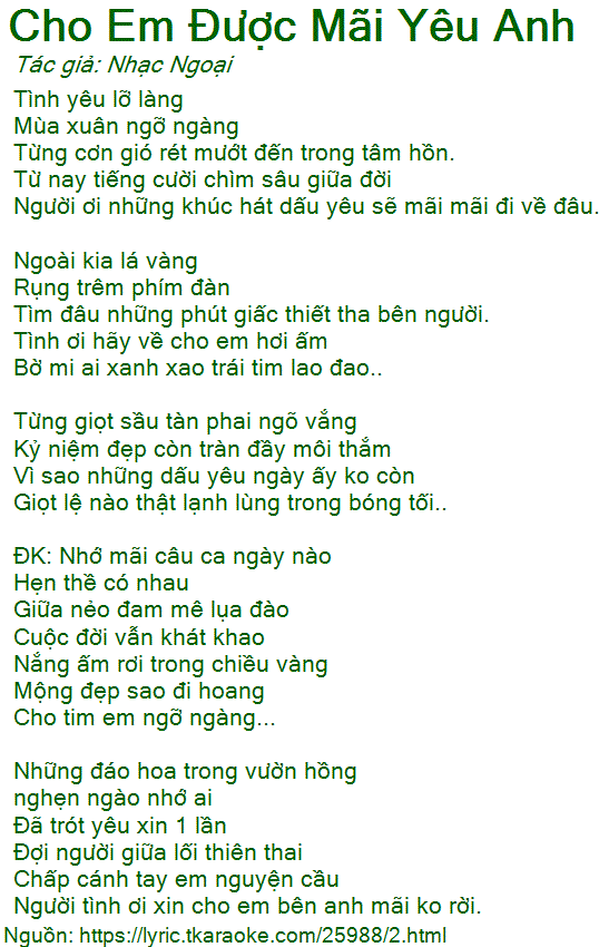 Nghe Nhac Bai Em Mai Yeu Anh