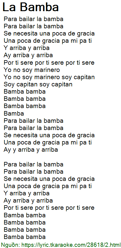 La Bamba [có nhạc nghe]